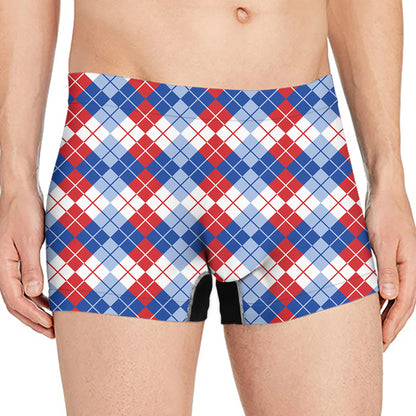American Argyle Pattern Print Men's Boxer Briefs