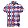 American Argyle Pattern Print Men's Short Sleeve Shirt