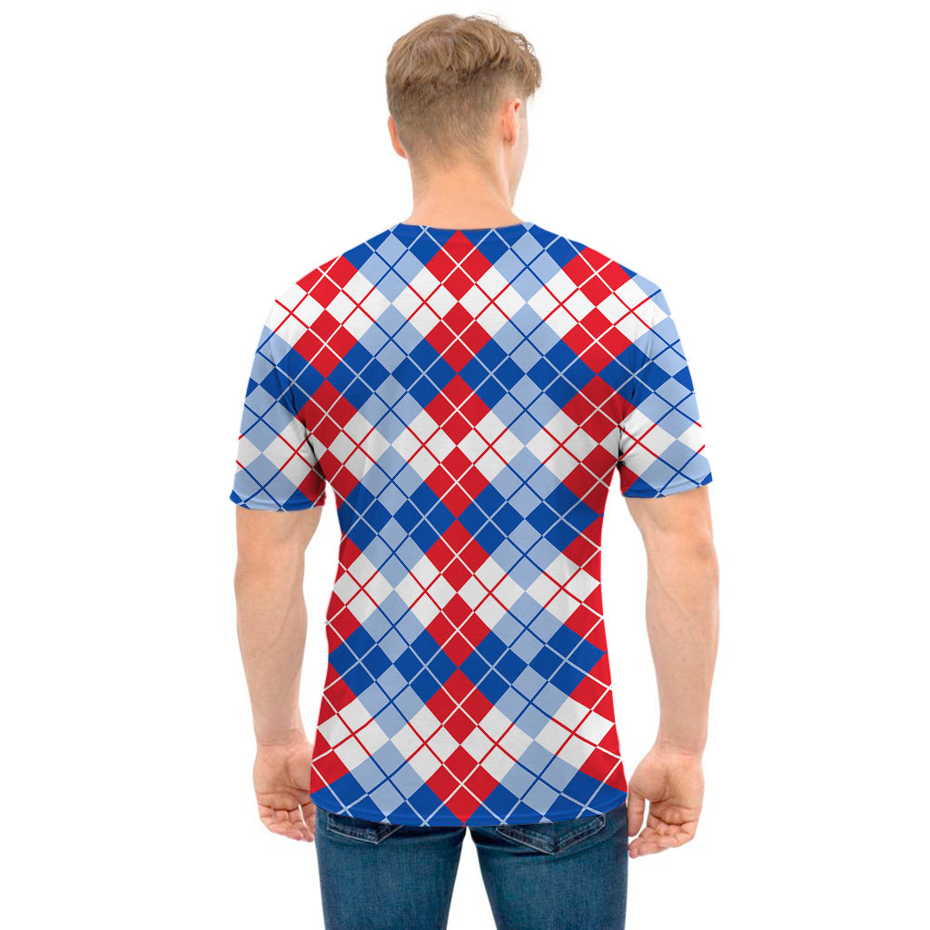 American Argyle Pattern Print Men's T-Shirt