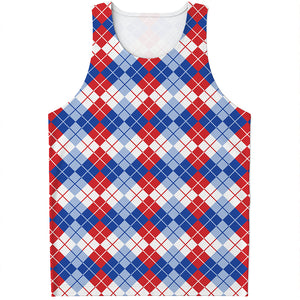 American Argyle Pattern Print Men's Tank Top