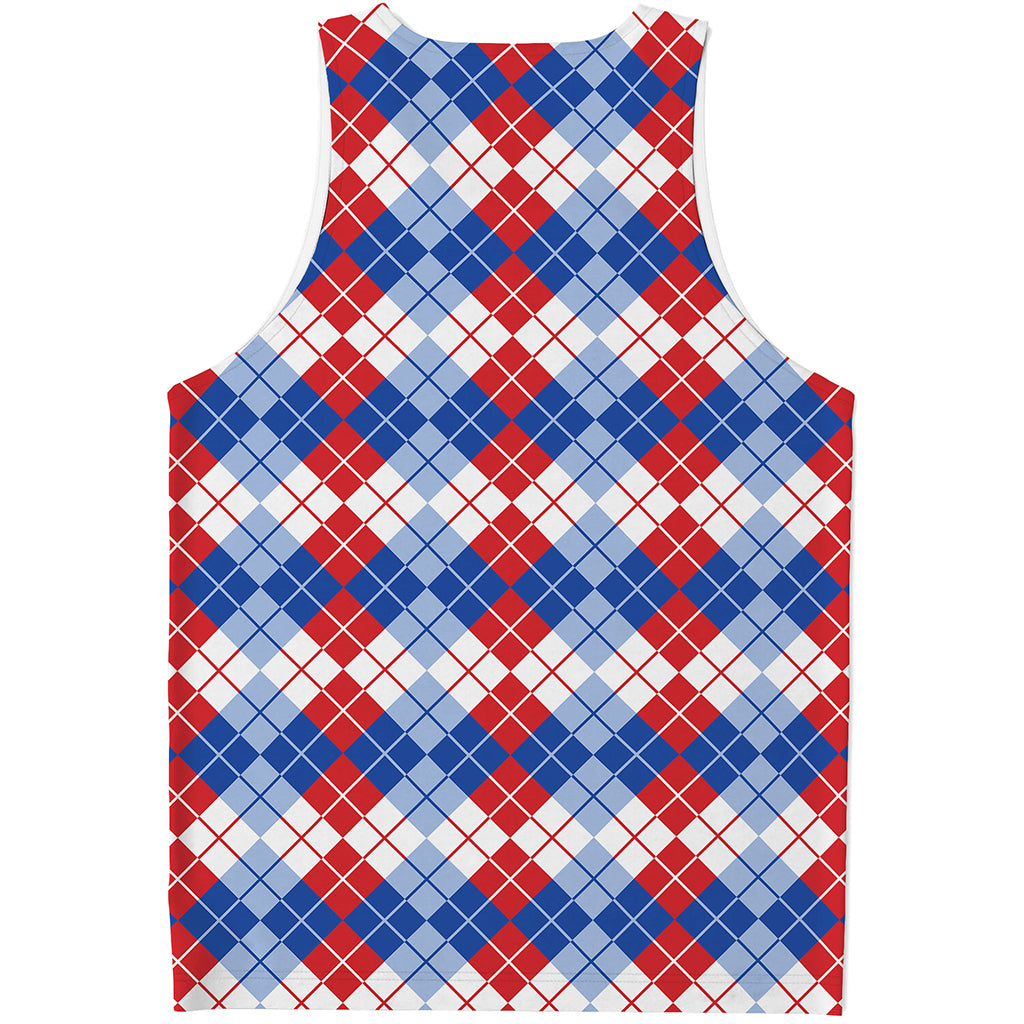 American Argyle Pattern Print Men's Tank Top