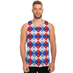 American Argyle Pattern Print Men's Tank Top