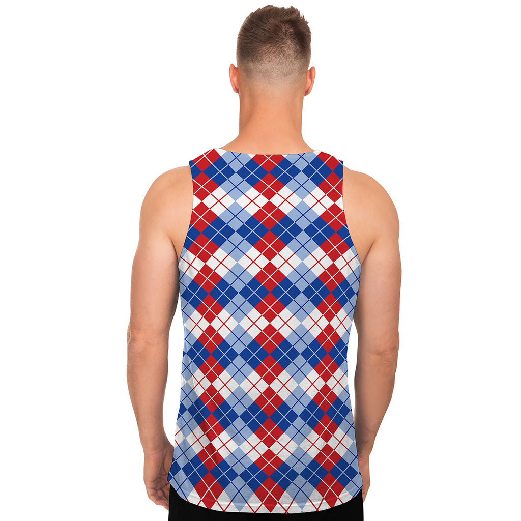 American Argyle Pattern Print Men's Tank Top