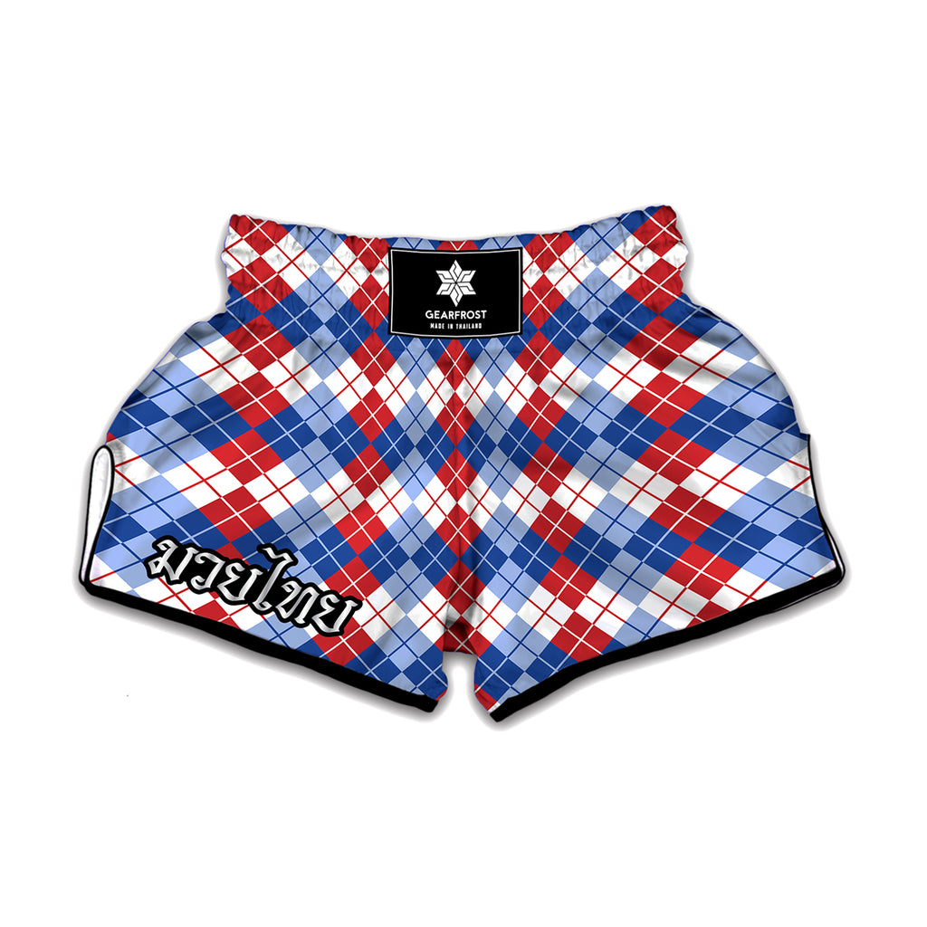 American Argyle Pattern Print Muay Thai Boxing Shorts