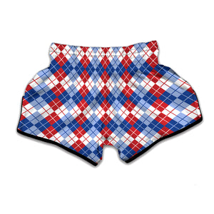 American Argyle Pattern Print Muay Thai Boxing Shorts