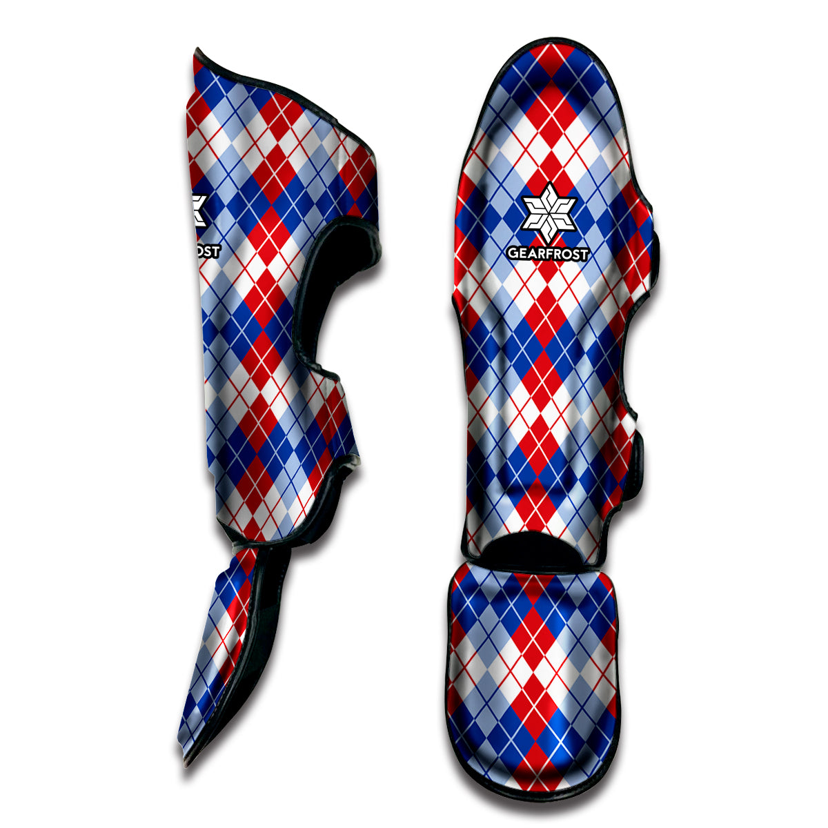 American Argyle Pattern Print Muay Thai Shin Guard