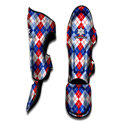 American Argyle Pattern Print Muay Thai Shin Guard