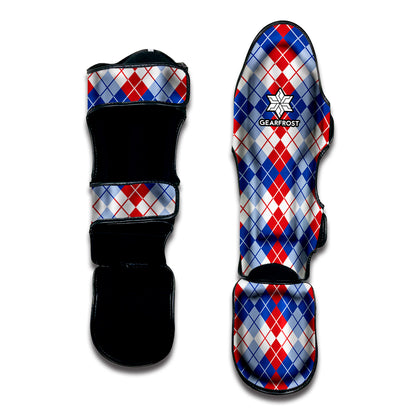 American Argyle Pattern Print Muay Thai Shin Guard