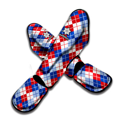 American Argyle Pattern Print Muay Thai Shin Guard