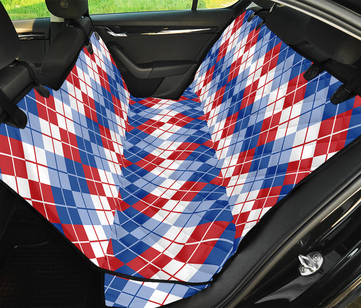 American Argyle Pattern Print Pet Car Back Seat Cover