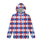 American Argyle Pattern Print Pullover Hoodie