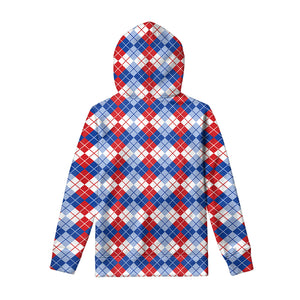 American Argyle Pattern Print Pullover Hoodie