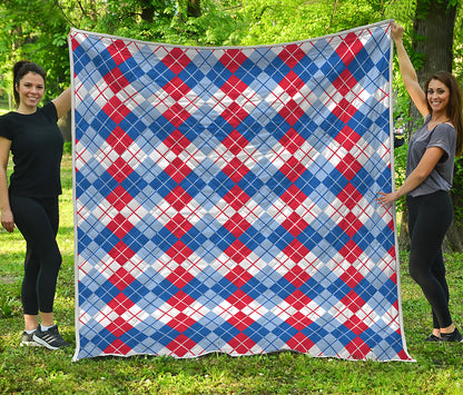American Argyle Pattern Print Quilt