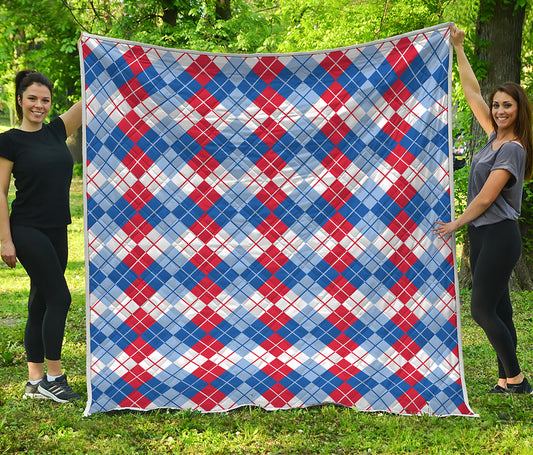 American Argyle Pattern Print Quilt