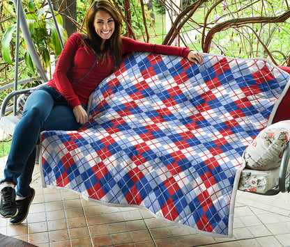 American Argyle Pattern Print Quilt