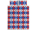 American Argyle Pattern Print Quilt Bed Set
