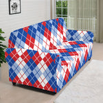 American Argyle Pattern Print Sofa Cover