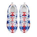 American Argyle Pattern Print White Sneakers