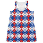 American Argyle Pattern Print Women's Racerback Tank Top