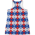 American Argyle Pattern Print Women's Racerback Tank Top