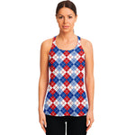 American Argyle Pattern Print Women's Racerback Tank Top