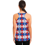American Argyle Pattern Print Women's Racerback Tank Top