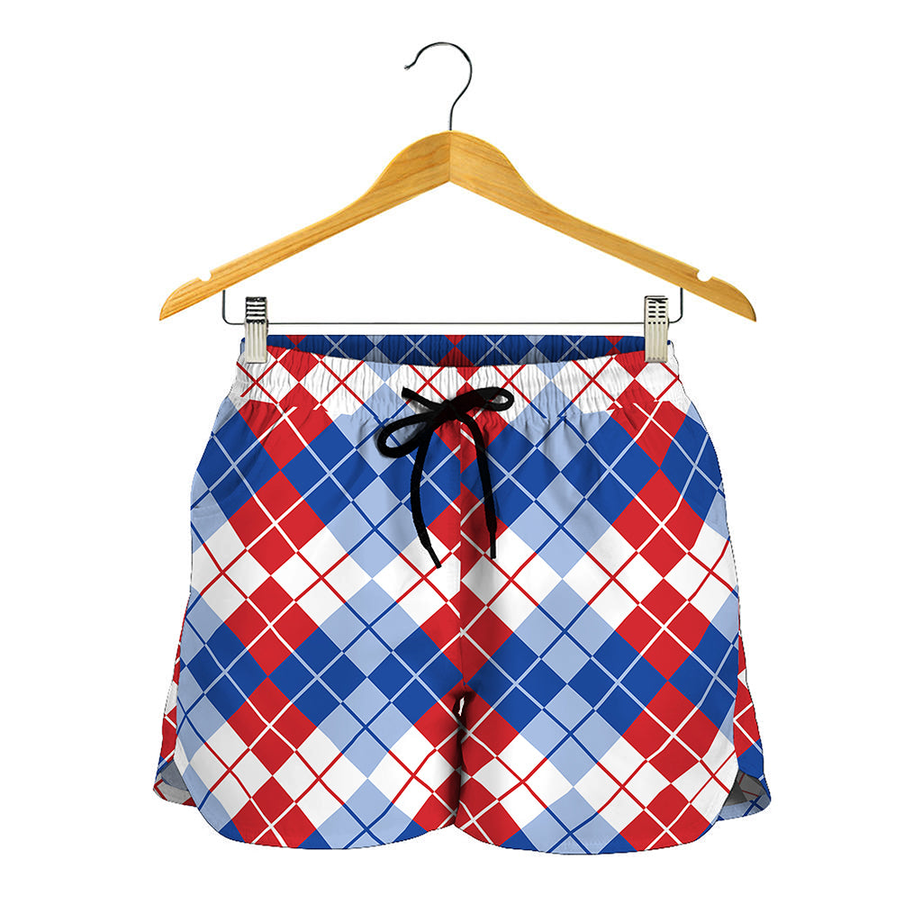 American Argyle Pattern Print Women's Shorts