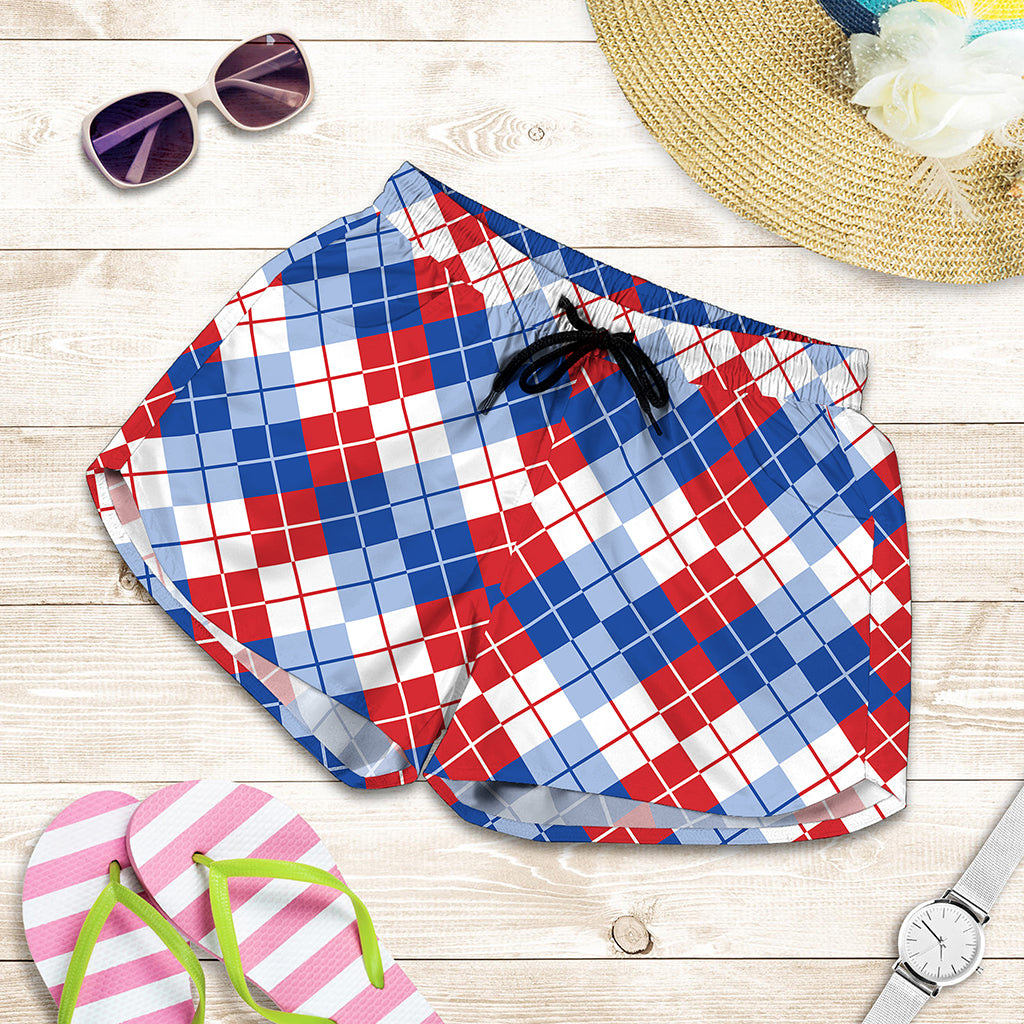 American Argyle Pattern Print Women's Shorts