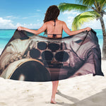 American Astronaut Cat Print Beach Sarong Wrap