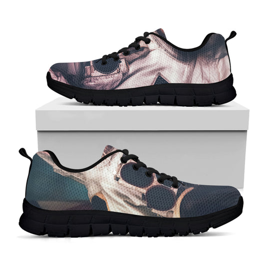 American Astronaut Cat Print Black Sneakers