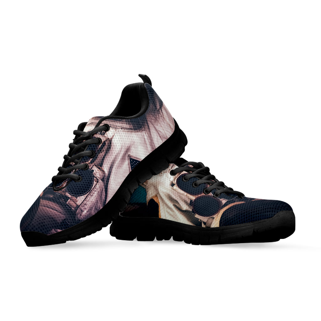 American Astronaut Cat Print Black Sneakers