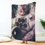 American Astronaut Cat Print Blanket