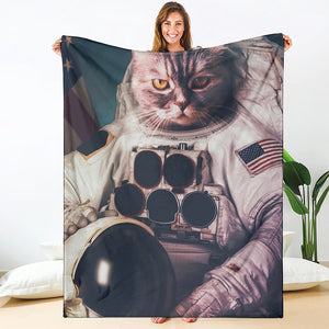 American Astronaut Cat Print Blanket