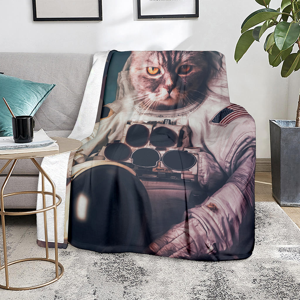 American Astronaut Cat Print Blanket