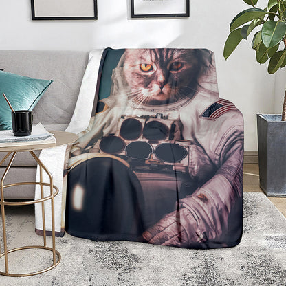 American Astronaut Cat Print Blanket