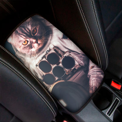 American Astronaut Cat Print Car Center Console Cover
