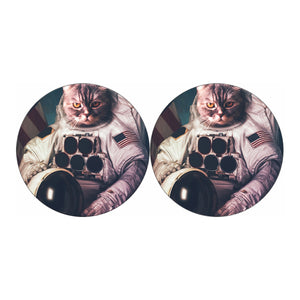 American Astronaut Cat Print Car Coasters