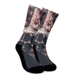 American Astronaut Cat Print Crew Socks