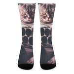 American Astronaut Cat Print Crew Socks