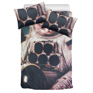 American Astronaut Cat Print Duvet Cover Bedding Set