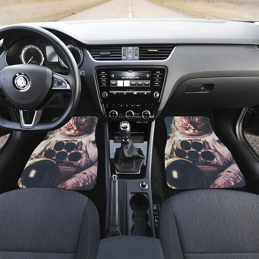 American Astronaut Cat Print Front and Back Car Floor Mats