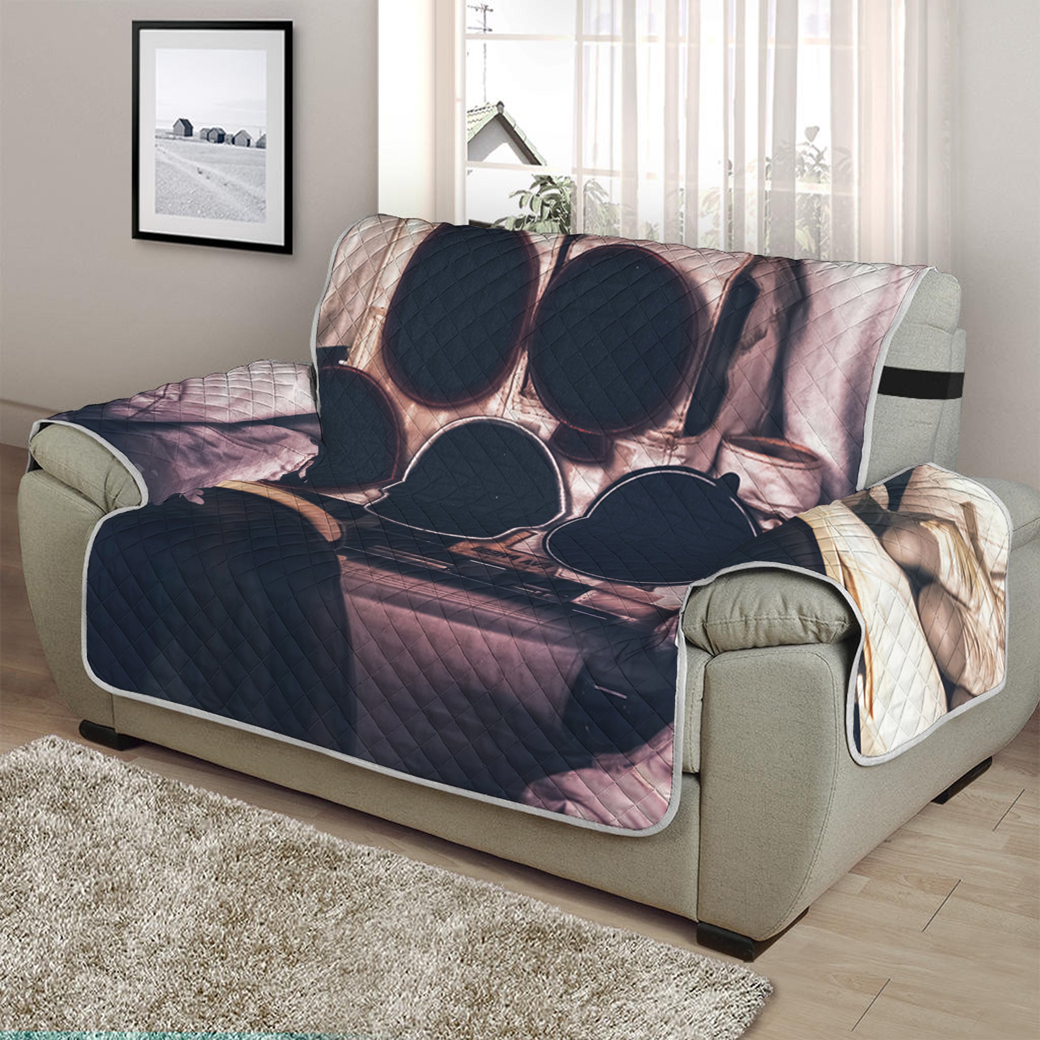 American Astronaut Cat Print Half Sofa Protector