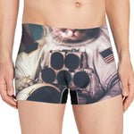 American Astronaut Cat Print Men's Boxer Briefs