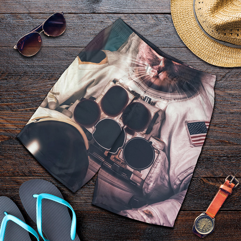 American Astronaut Cat Print Men's Shorts