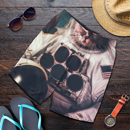 American Astronaut Cat Print Men's Shorts