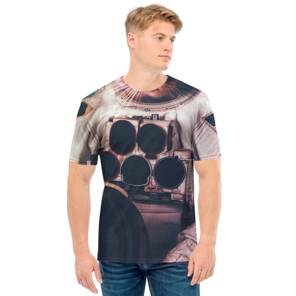 American Astronaut Cat Print Men's T-Shirt