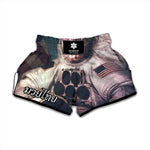 American Astronaut Cat Print Muay Thai Boxing Shorts