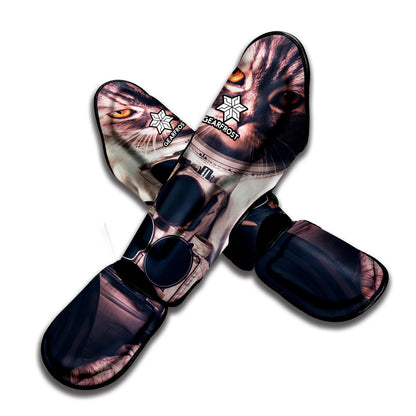 American Astronaut Cat Print Muay Thai Shin Guard