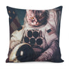 American Astronaut Cat Print Pillow Cover