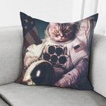 American Astronaut Cat Print Pillow Cover